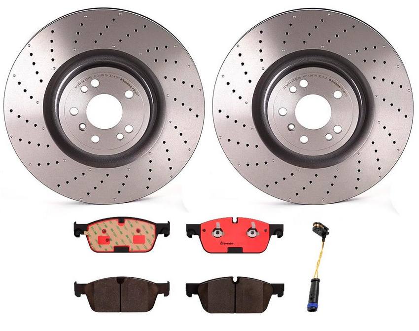 Mercedes Brakes Kit - Brembo Pads and Rotors Front (375mm) (Ceramic) 1664210912 - Brembo 1564712KIT